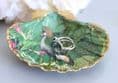 Natural Shell Jewellery Dish  with Tropical Bird Design