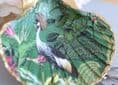 Natural Shell Jewellery Dish  with Tropical Bird Design