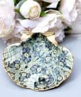 Natural Shell Jewellery Dish  with William Morris Pimpernel Design