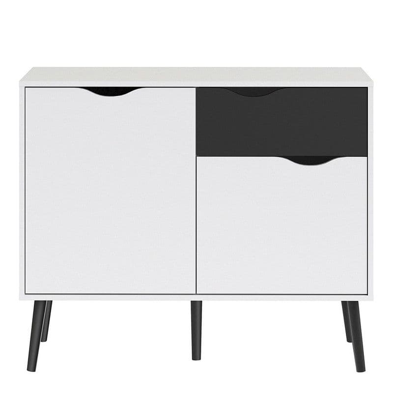 Oslo Small Sideboard in White and Black