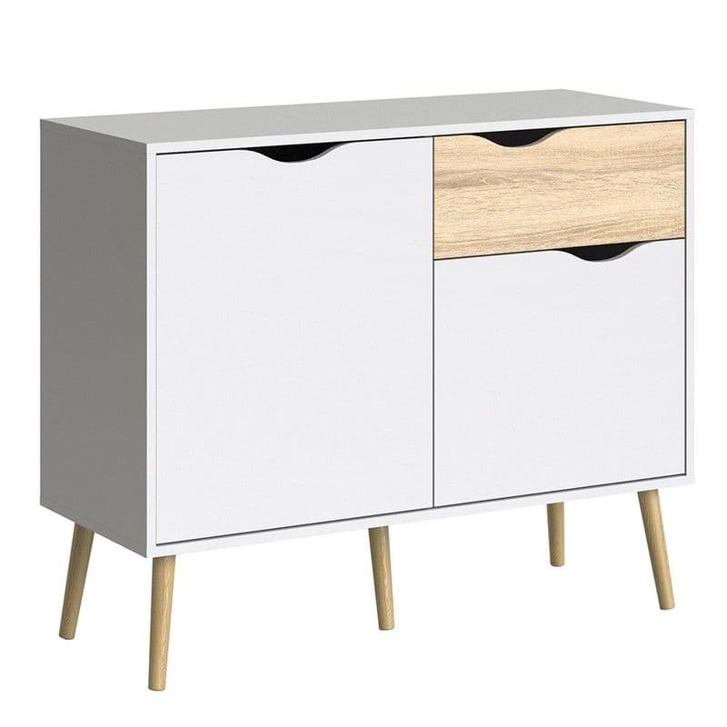 Oslo Small Sideboard in White and Oak