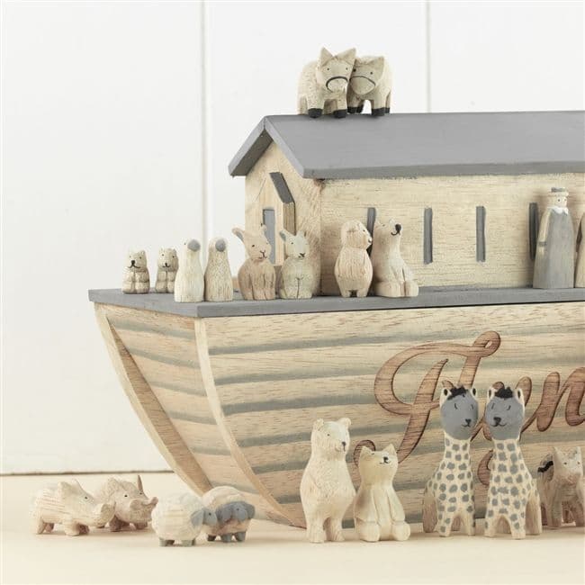 Personalised Wooden Noah's Ark with Animals