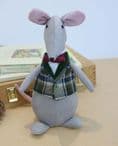 Plush Chubby Mouse with Tartan Waistcoat