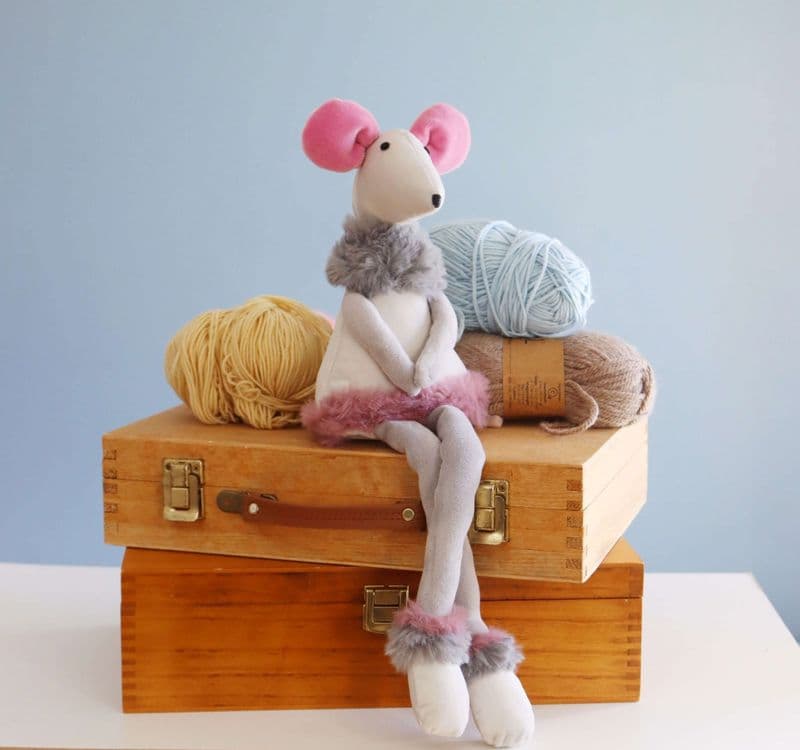 Plush Sitting Mouse Maisie