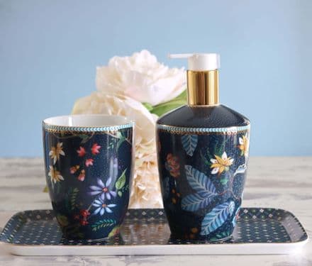 Porcelain Bathroom Set - Blue Floral Design