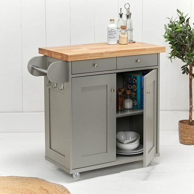 Portable Kitchen Island Unit in Grey
