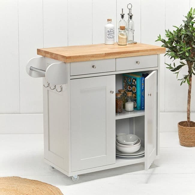 Portable Kitchen Island Unit in White