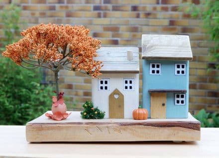 Pumpkin Cottages Wooden Ornament