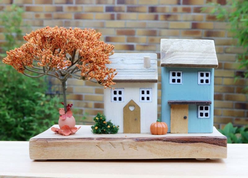 Pumpkin Cottages Wooden Ornament