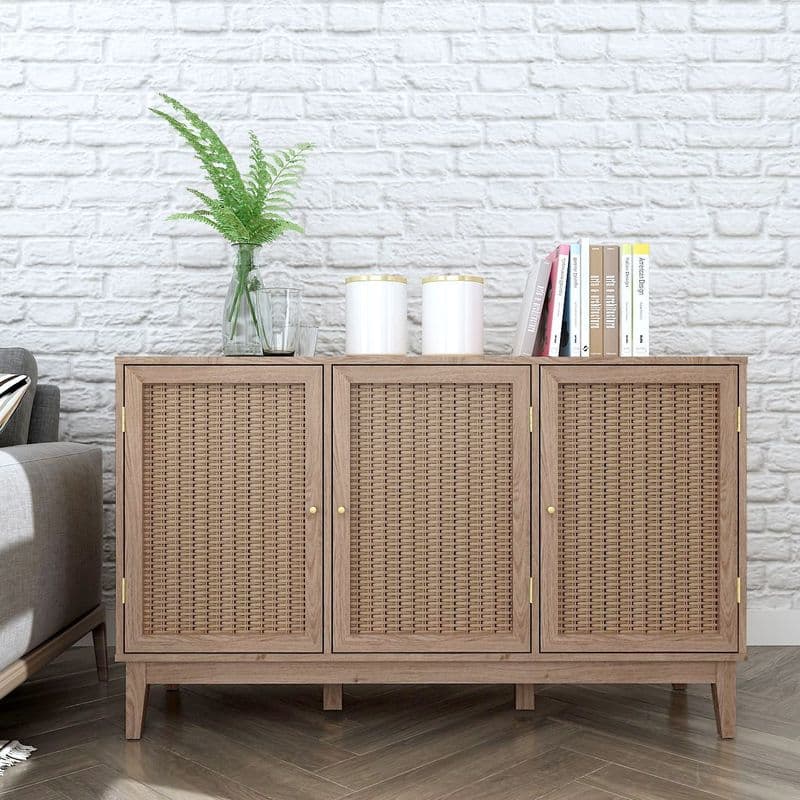 Rattan 3 Door Sideboard in Oak
