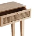 Rattan and Oak Console Table