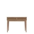Rattan and Oak Console Table