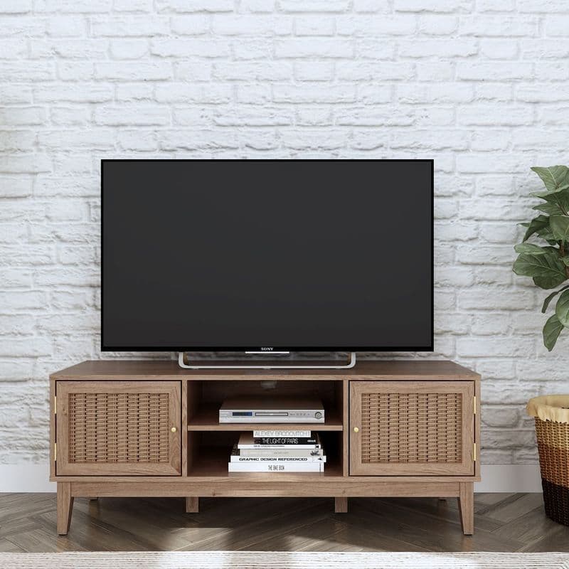 Rattan TV Unit in oak
