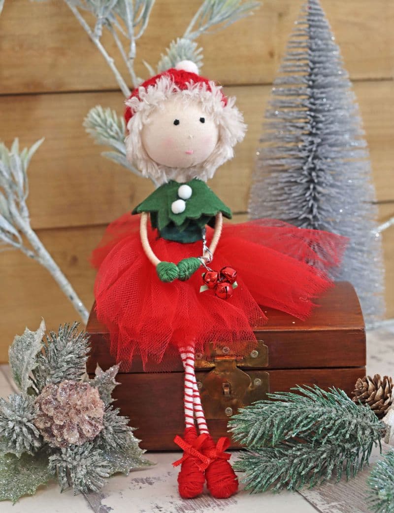 Red & Green Christmas Elf Decoration