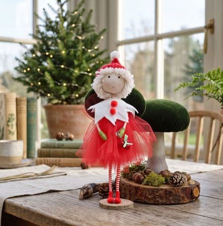 Red & White Christmas Elf Decoration