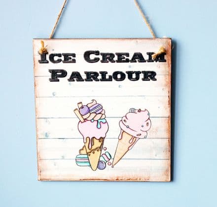Retro Ice Cream Parlour Wall Plaque