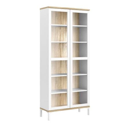 Roomers Display Cabinet with Glass Doors in White