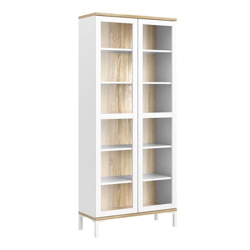Roomers Display Cabinet with Glass Doors in White