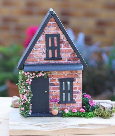 Rose Cottage Wooden House Ornament
