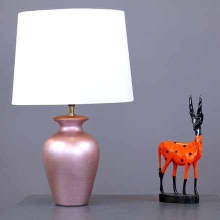 Rose Gold Lamp Base with Cream Lamp Shade