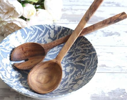 Rustic Wooden Salad Server Set