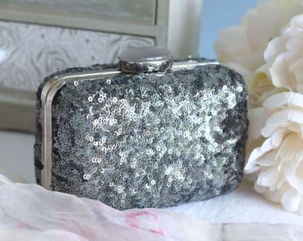Sequin Evening Bag with Pearl Clasp