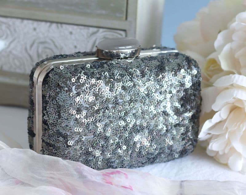 Sequin Evening Bag with Pearl Clasp