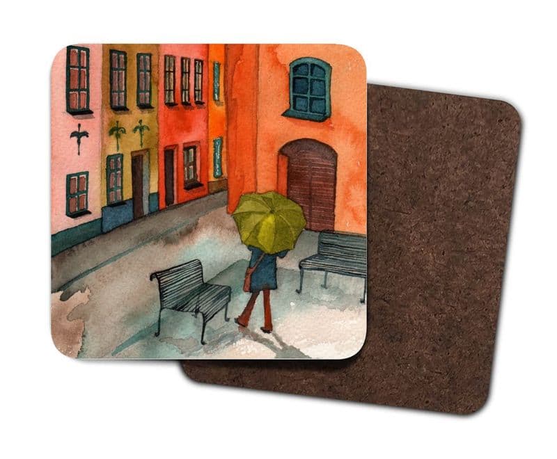 Set of 4 Coasters - Walking in the Rain