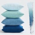 Set of  4 Velvet Cushion Covers in Shades of Blue