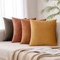 Set of  4 Velvet Cushion Covers in Shades of Brown