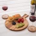 Set of 6 Acacia Wood Coasters with holder