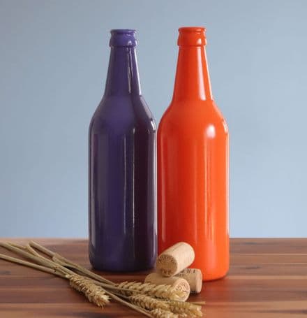 Set of two bright flower vases