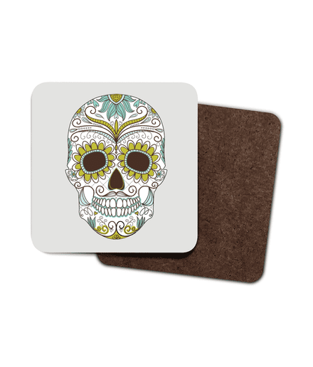 Single Hardboard Coaster Love Skull