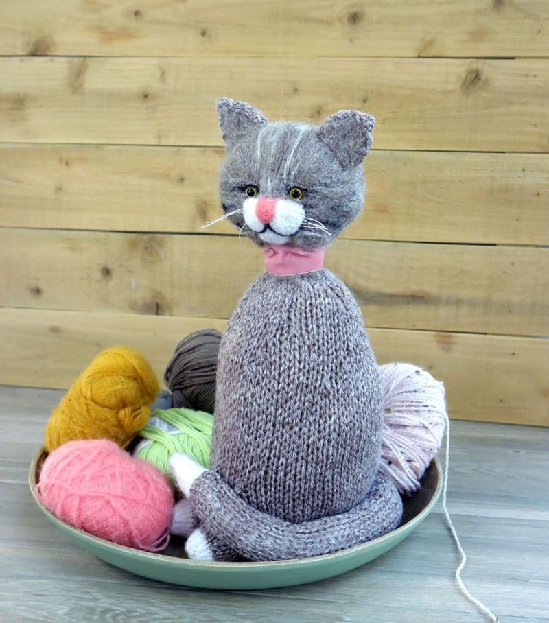 Sitting Brown Cat Soft Toy