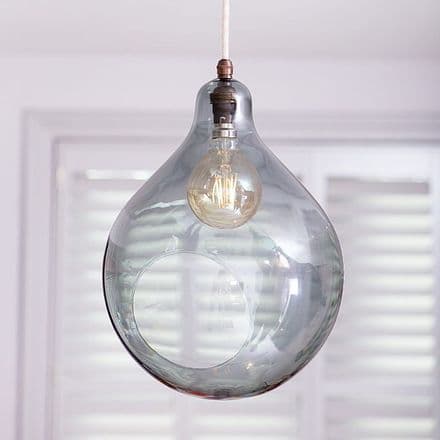 Smoke Grey Glass Globe Pendant Light