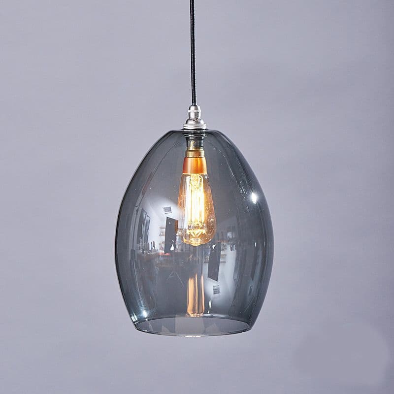 Smoke Grey Glass Pendant Light