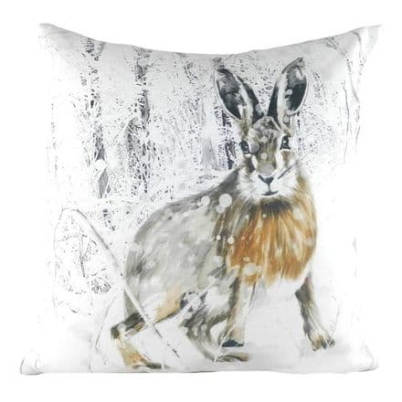 Snowy Hare Cushion Cover