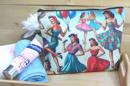 Spa Gift with Rockabilly Ladies Design Cosmetic Bag