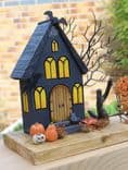 Spooky Hollow Wooden House Ornament