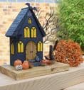 Spooky Hollow Wooden House Ornament