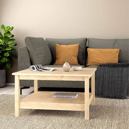 Square coffee table in oak effect