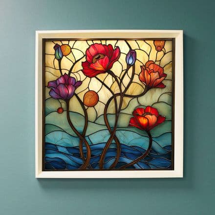Stained Glass inspired Flora: Art Nouveau Inspired Print