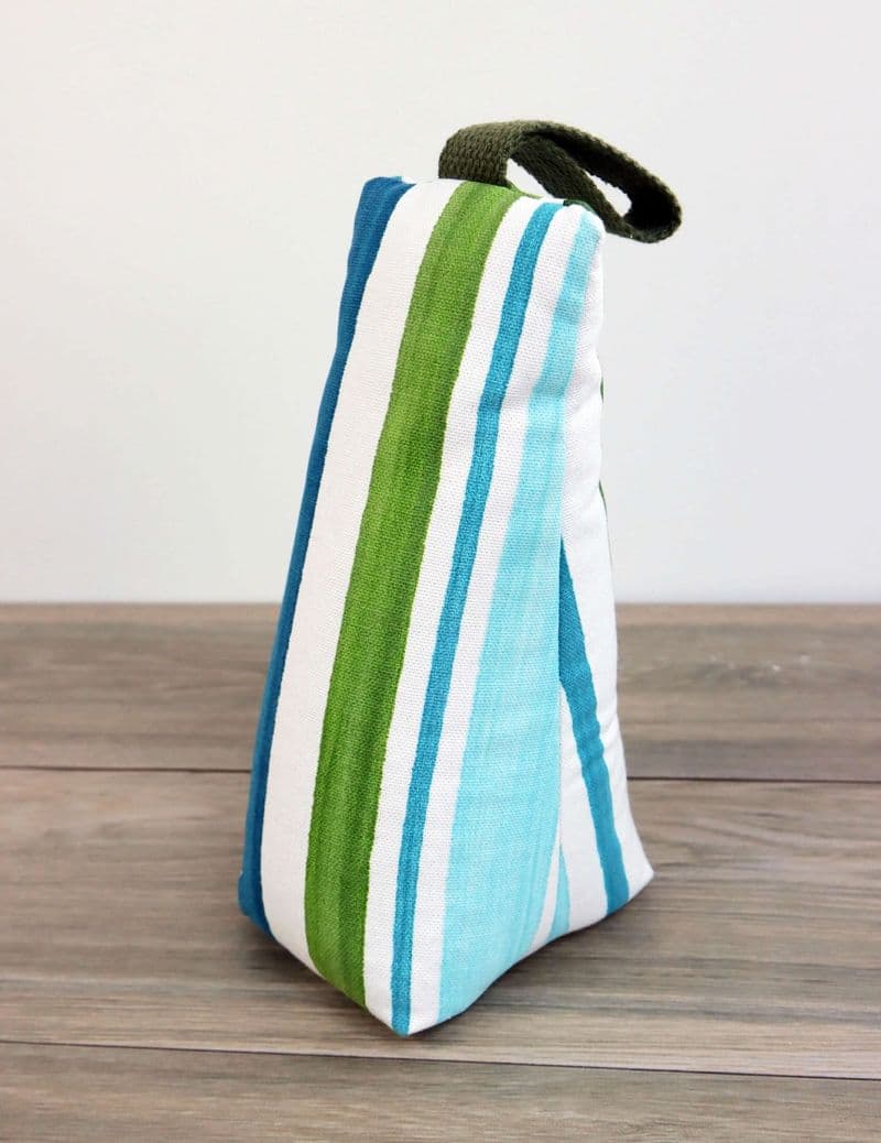 Striped Green and Blue Door Stop