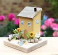 Sunflower Cottage Wooden Ornament