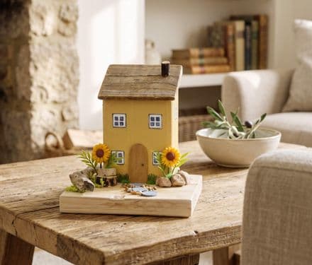 Sunflower Cottage Wooden Ornament