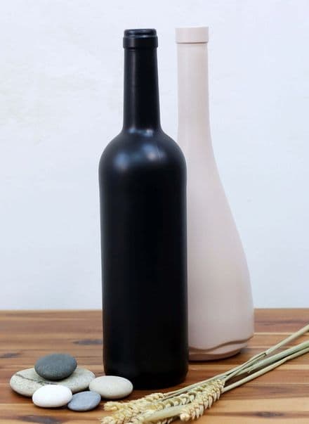 Tall glass contemporary vase in black