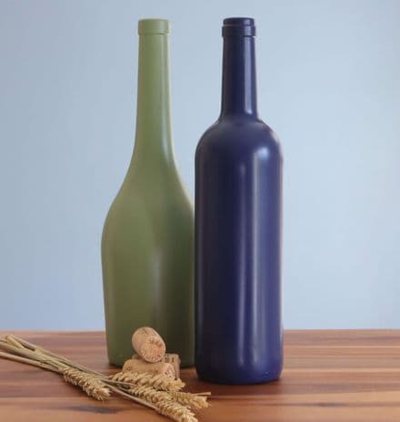 Tall glass contemporary vase in dark blue