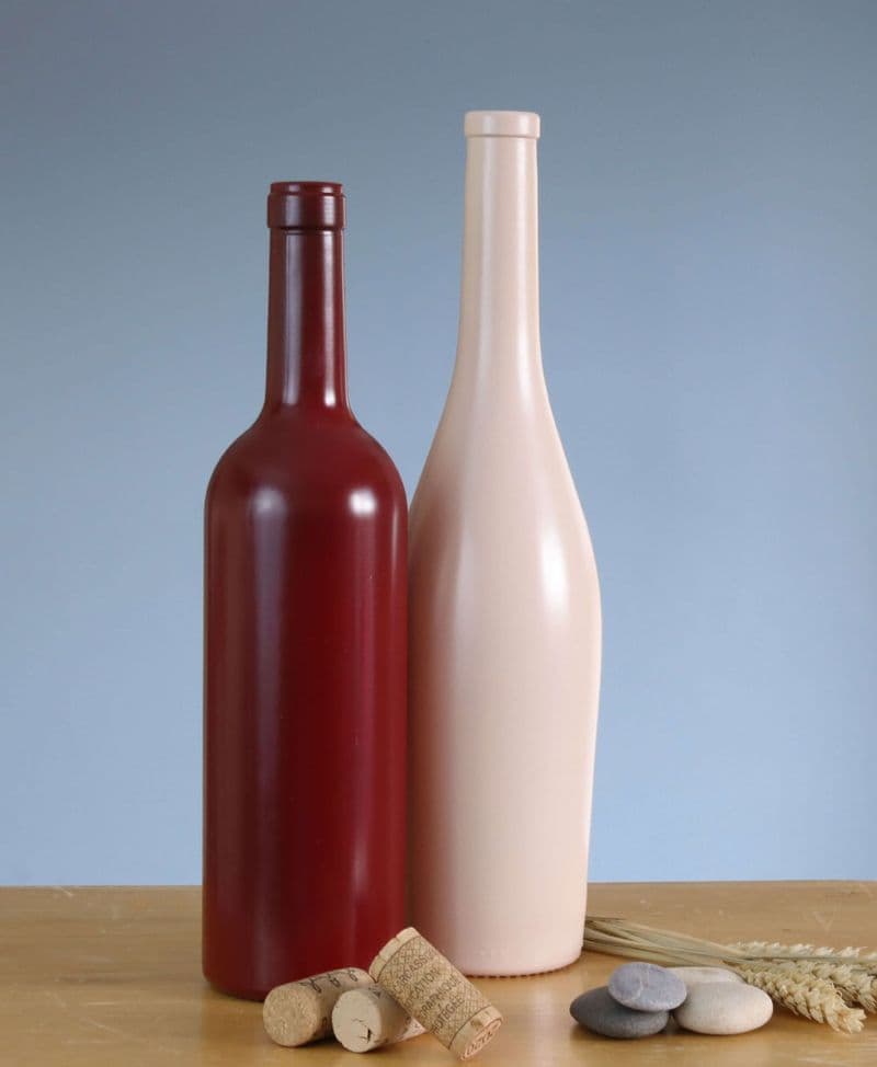 Tall glass contemporary vase in Wine Red