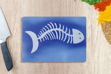 Tempered Glass Chopping Board with Fish Design