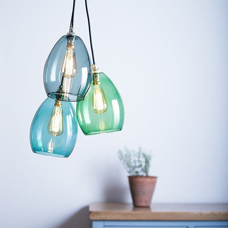 Triple Glass Cluster Pendant Light - Your Choice of Colours!